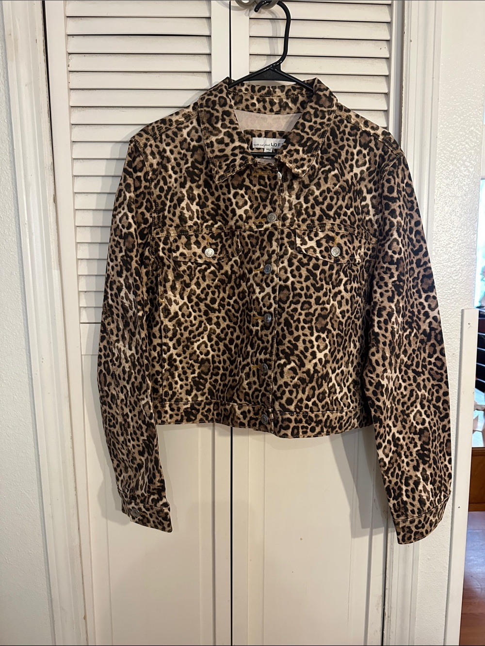 LOFT Leopard Print Cropped Jacket - Brown/Tan/Black